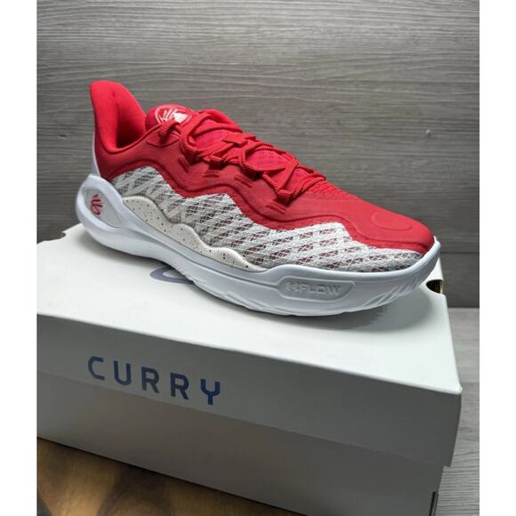 Curry 11 Team White Red 3027637-100 Under Armour Size 11.5 - Picture 4 of 8